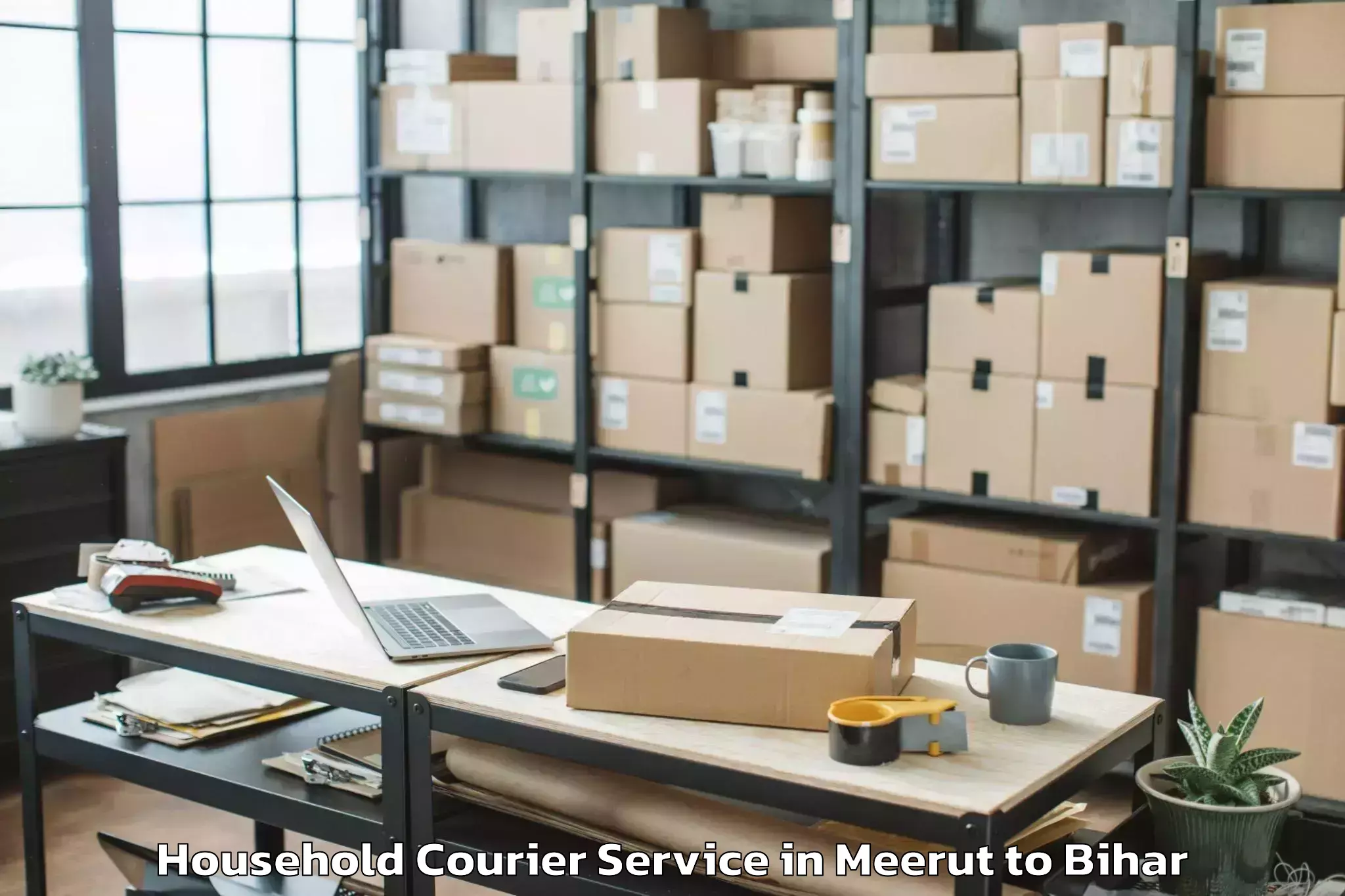 Affordable Meerut to Biraul Household Courier